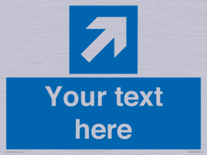 Custom Directional signage blue up right arrow 